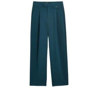 Madewell The Rosedale High-Rise Straight Pant in Crepe Green Size 16